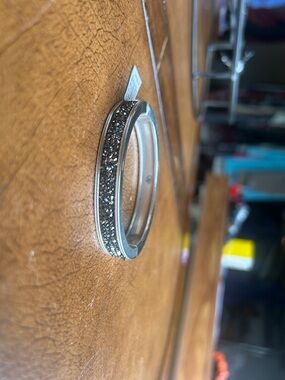 Brighton Silver-Tone Bangle with Black Crystal Accents